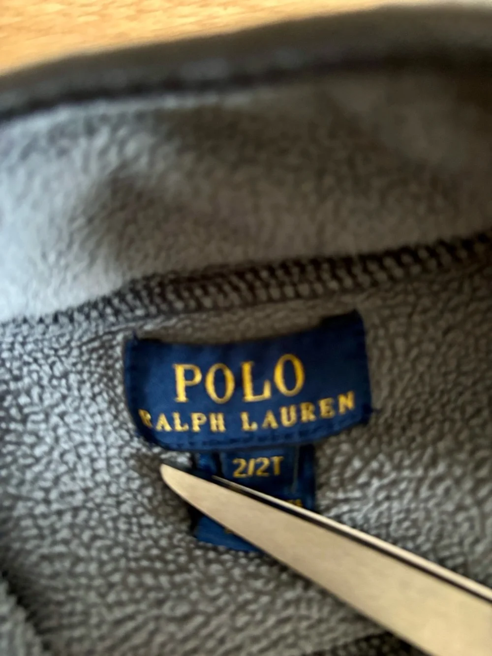 Ralph Lauren Grey Fleece‎ Jacket with Red Accents